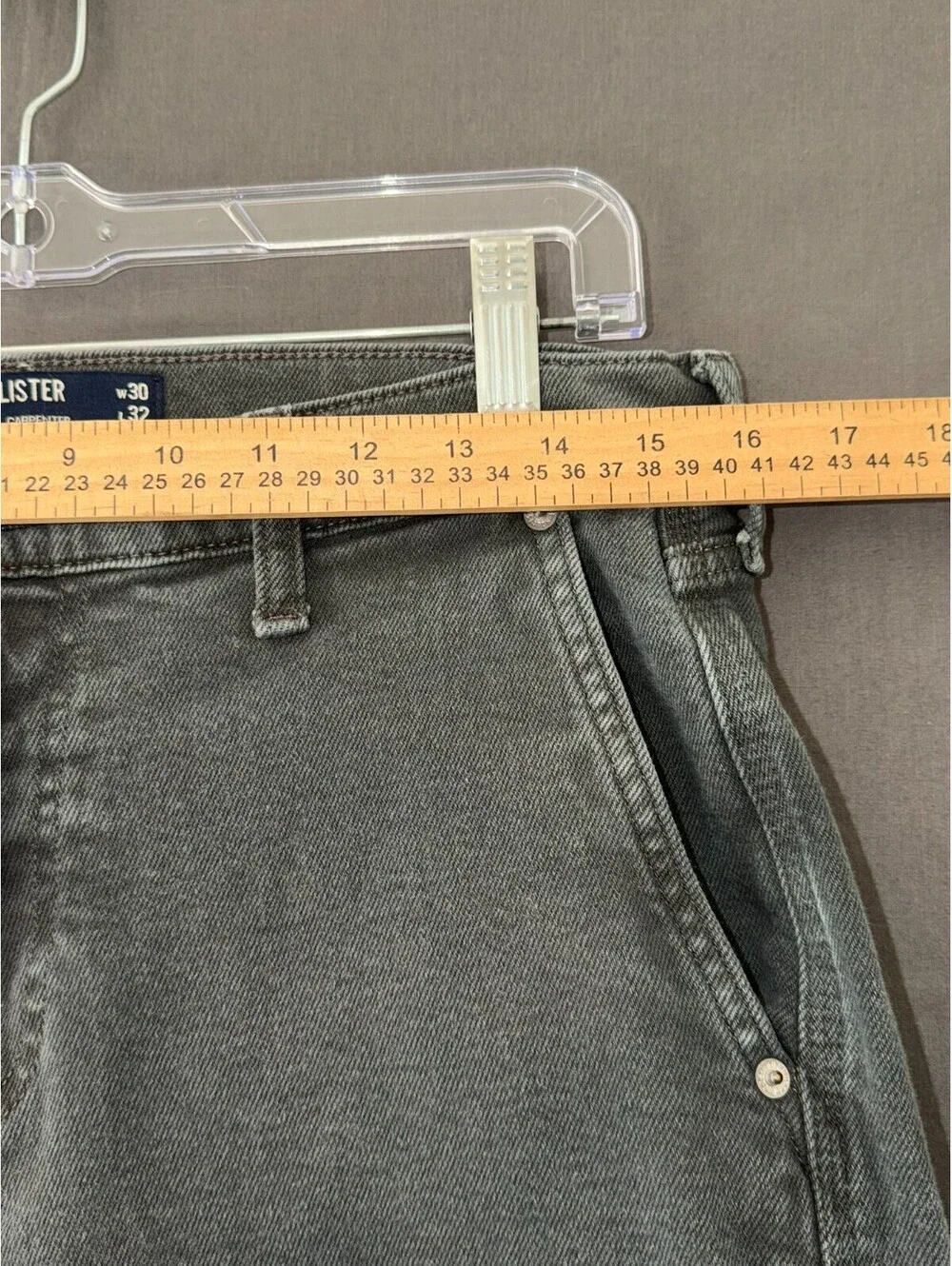 Hollister Loose Carpenter Jeans Gray Epic Flex W30 L32 Workwear Utility Denim
